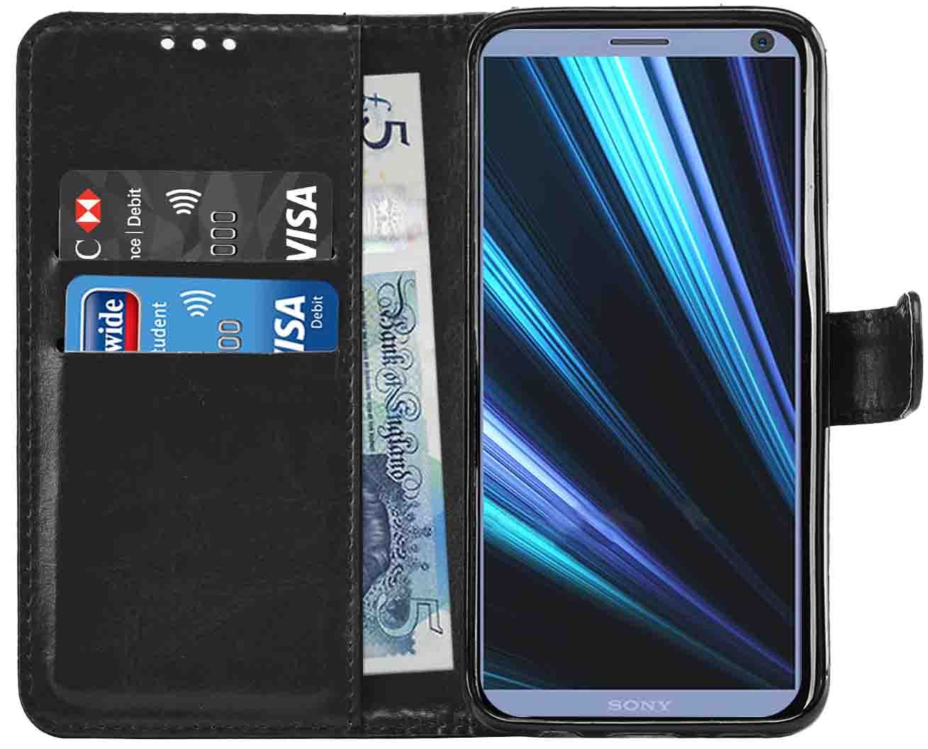 Sony Xperia 10 Premium Leather Wallet Flip Cover Pouch Book - Picture 8 of 35