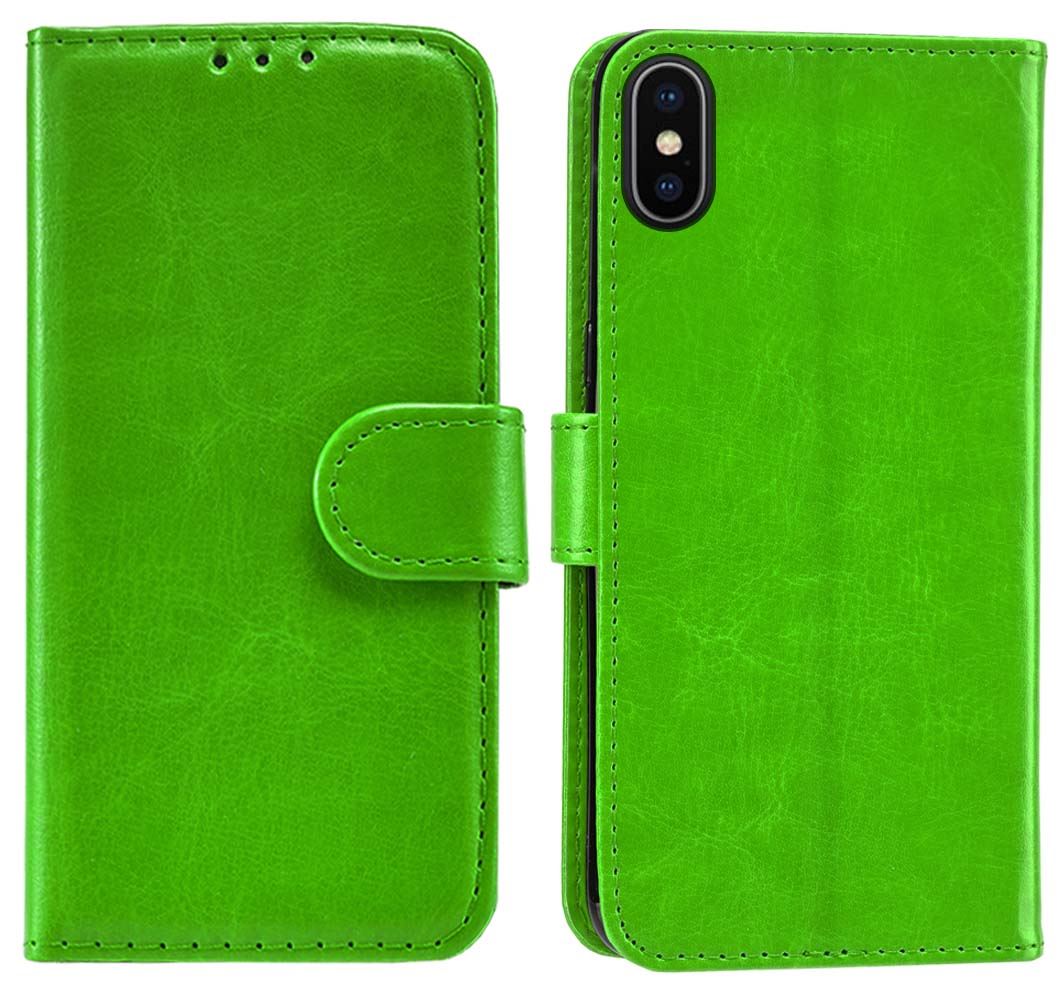 iPhone X Premium Leather Wallet Flip Cover Pouch Book - Picture 28 of 54