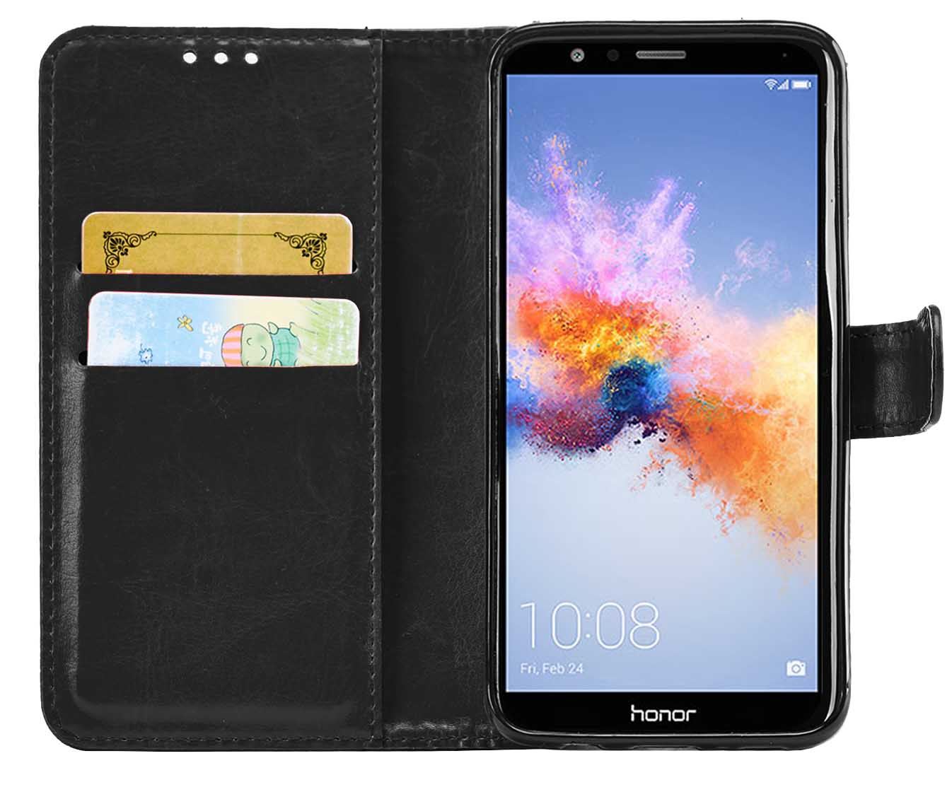 Huawei Honor 7X Premium Leather Wallet Flip Cover Pouch Book - Picture 7 of 35