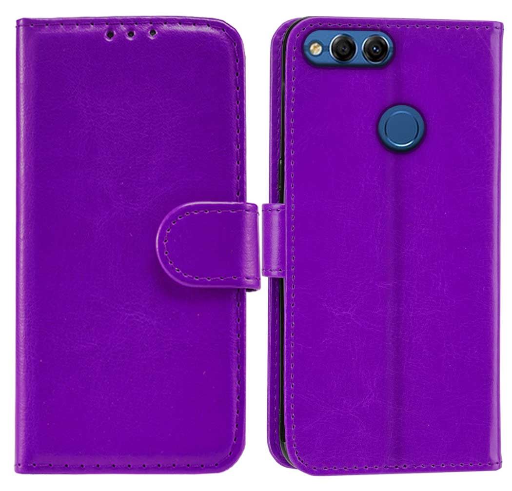 Huawei Honor 7X Premium Leather Wallet Flip Cover Pouch Book - Picture 24 of 35