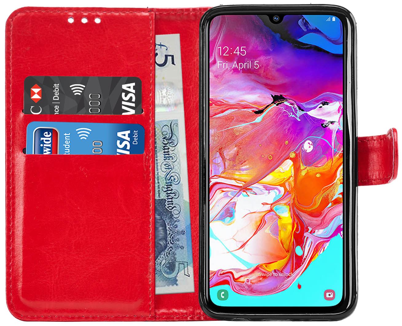 Leather Wallet Flip Cover Pouch Book for Samsung Galaxy A50, M10, M20, M30, A30 - Picture 42 of 62