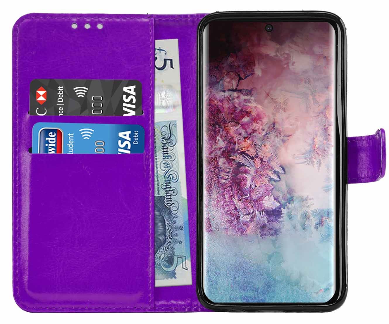 Samsung Galaxy Note 10 Pro Premium Leather Wallet Flip Cover Pouch Book - Picture 35 of 55