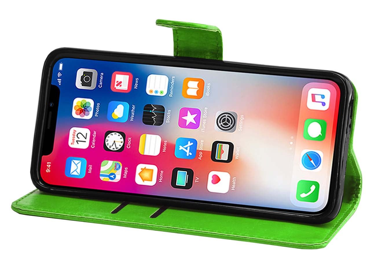 iPhone X Premium Leather Wallet Flip Cover Pouch Book - Picture 27 of 54