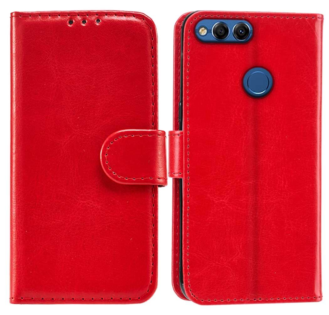 Huawei Honor 7X Premium Leather Wallet Flip Cover Pouch Book - Picture 29 of 35
