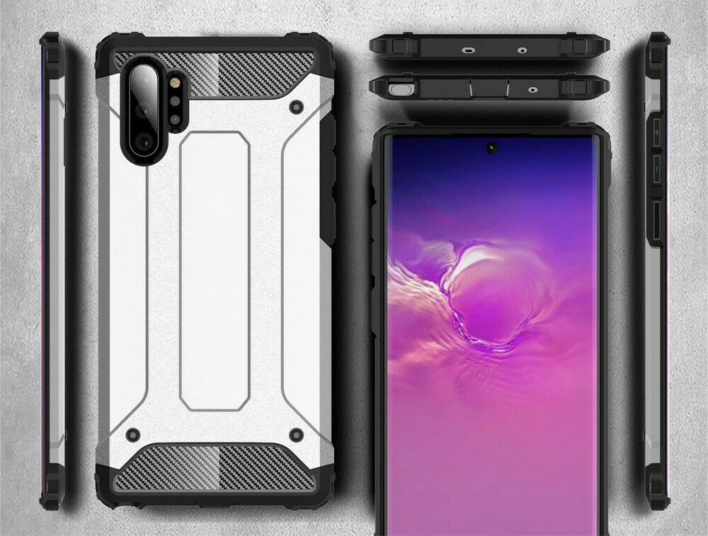 Samsung Galaxy Note 10 Plus Ultra Slim Shockproof Bumper Protection Cover Carbon - Picture 25 of 49