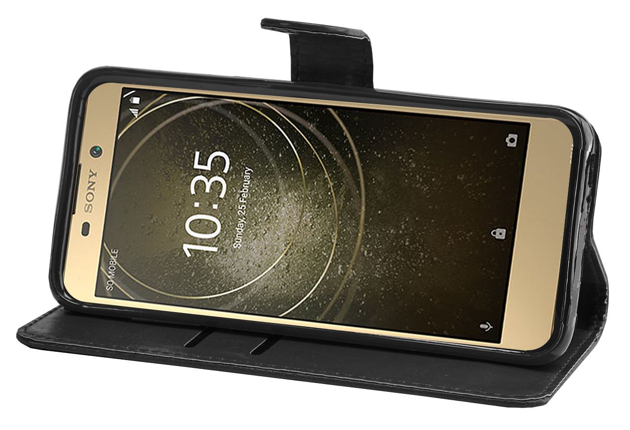 Sony Xperia L2 Premium Leather Wallet Flip Cover Pouch Book - Picture 5 of 23
