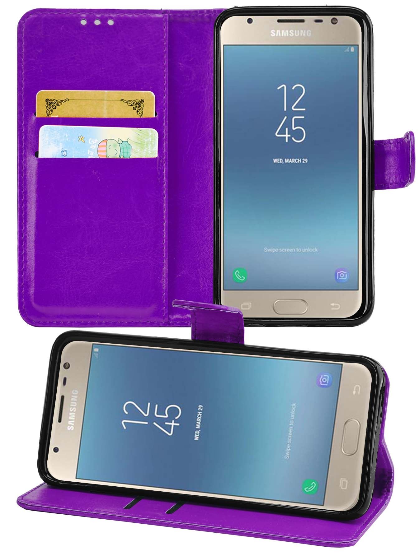 Samsung Galaxy J3 2017 (J330F) Premium Leather Wallet Flip Cover Pouch Book - Picture 42 of 62