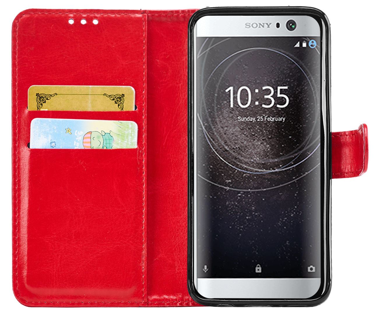 Sony Xperia XA2 Premium Leather Wallet Flip Cover Pouch Book - Picture 23 of 24