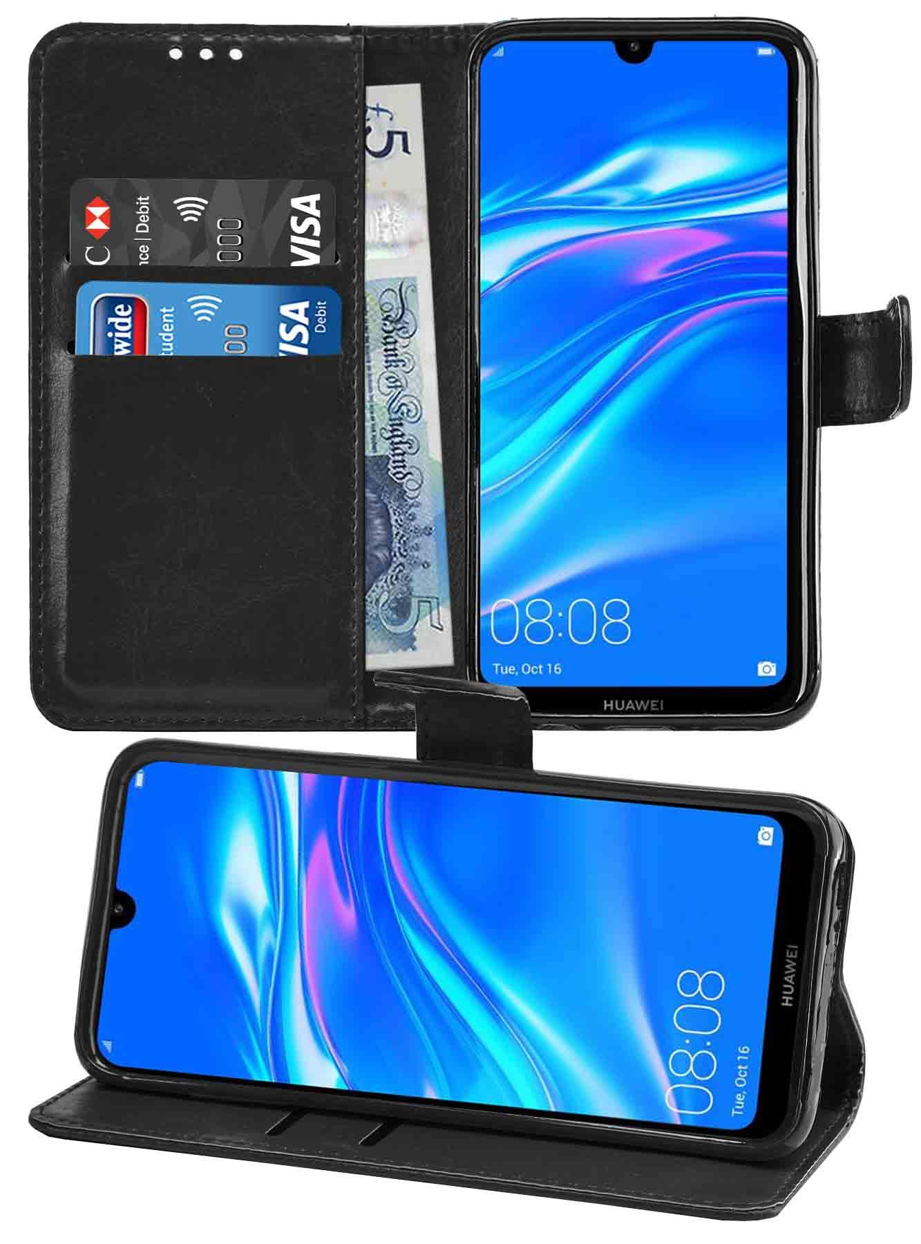 Huawei Y7 2019 Premium Leather Wallet Flip Cover Pouch Book - Picture 11 of 49