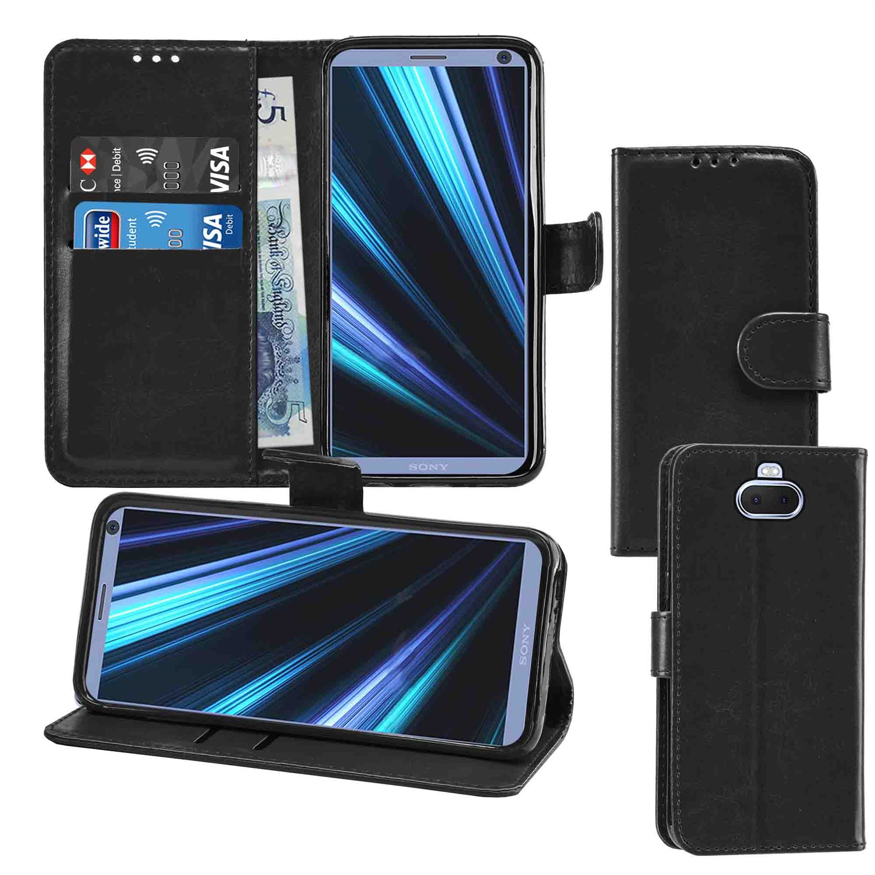 Sony Xperia 10 Premium Leather Wallet Flip Cover Pouch Book - Picture 10 of 35