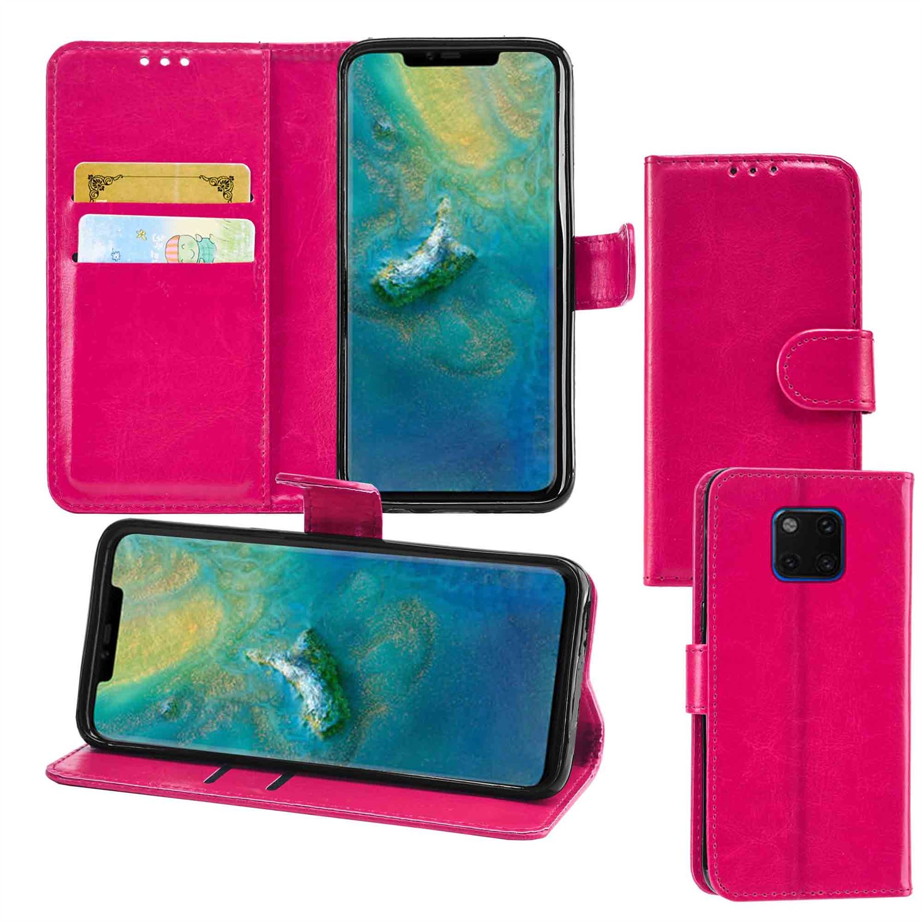 Huawei Mate 20 Pro Premium Leather Wallet Flip Cover Pouch Book - Picture 20 of 30