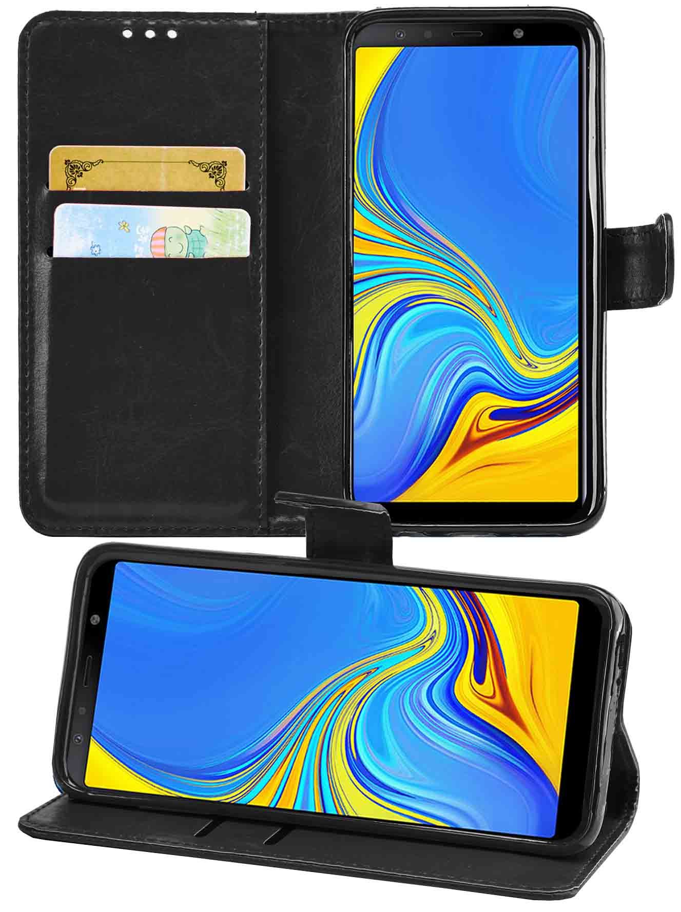 Samsung Galaxy A7 2018 Premium Leather Wallet Flip Cover Pouch Book - Picture 6 of 20
