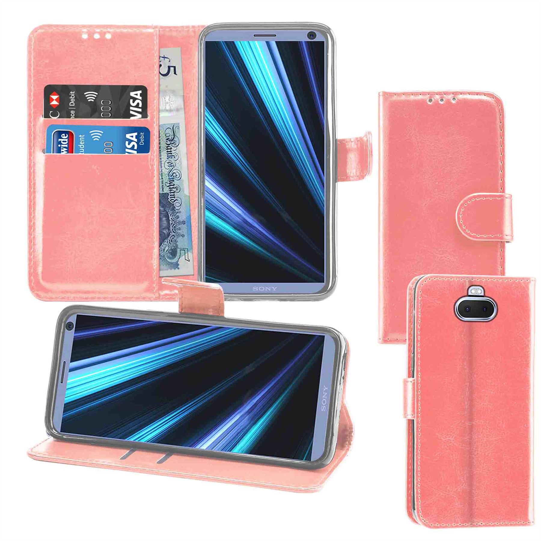 Sony Xperia 10 Premium Leather Wallet Flip Cover Pouch Book - Picture 35 of 35