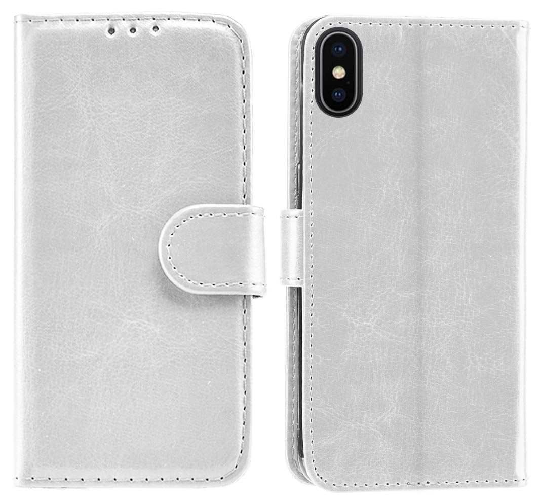 iPhone X Premium Leather Wallet Flip Cover Pouch Book - Picture 52 of 54