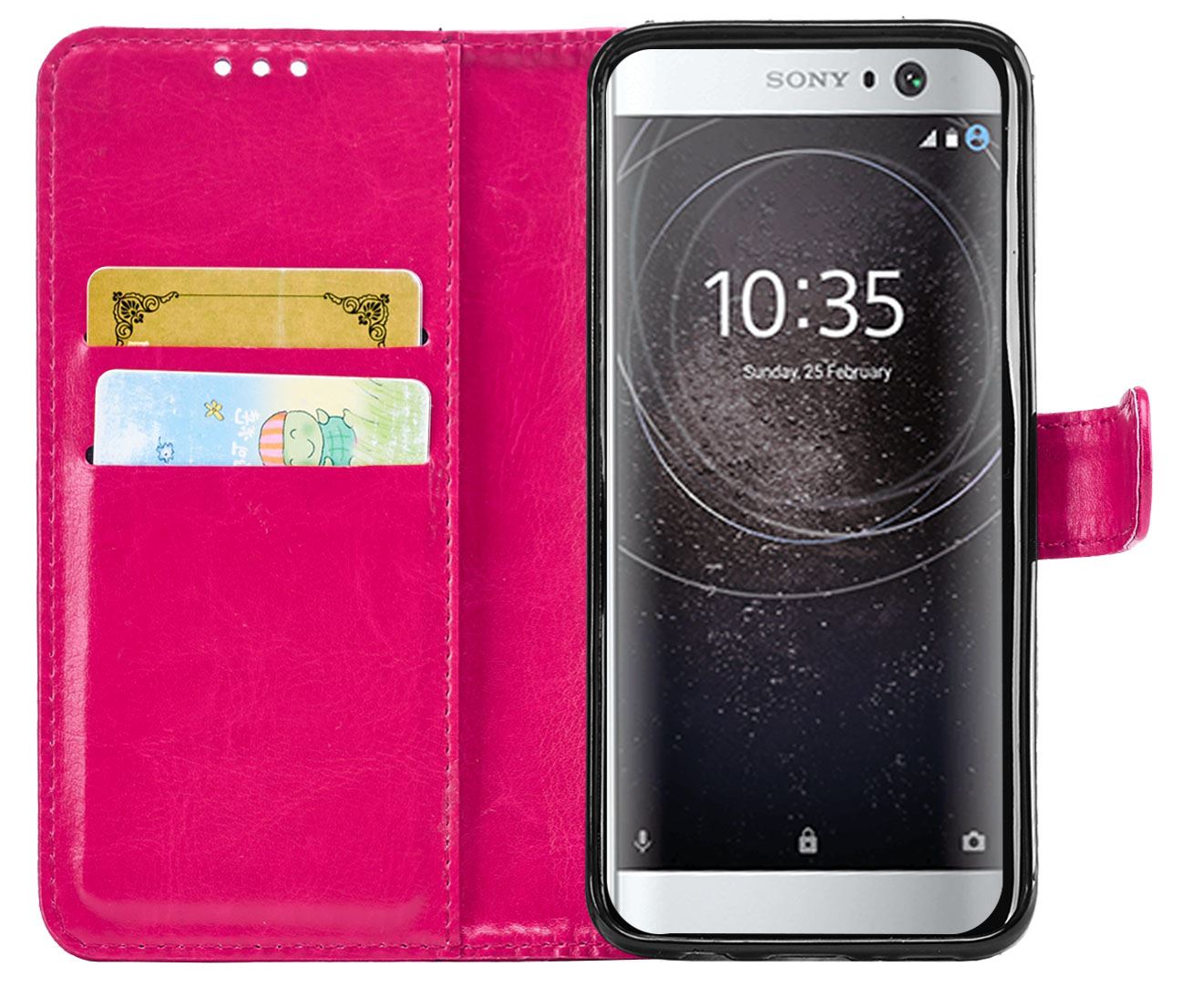Sony Xperia XA2 Premium Leather Wallet Flip Cover Pouch Book - Picture 15 of 24