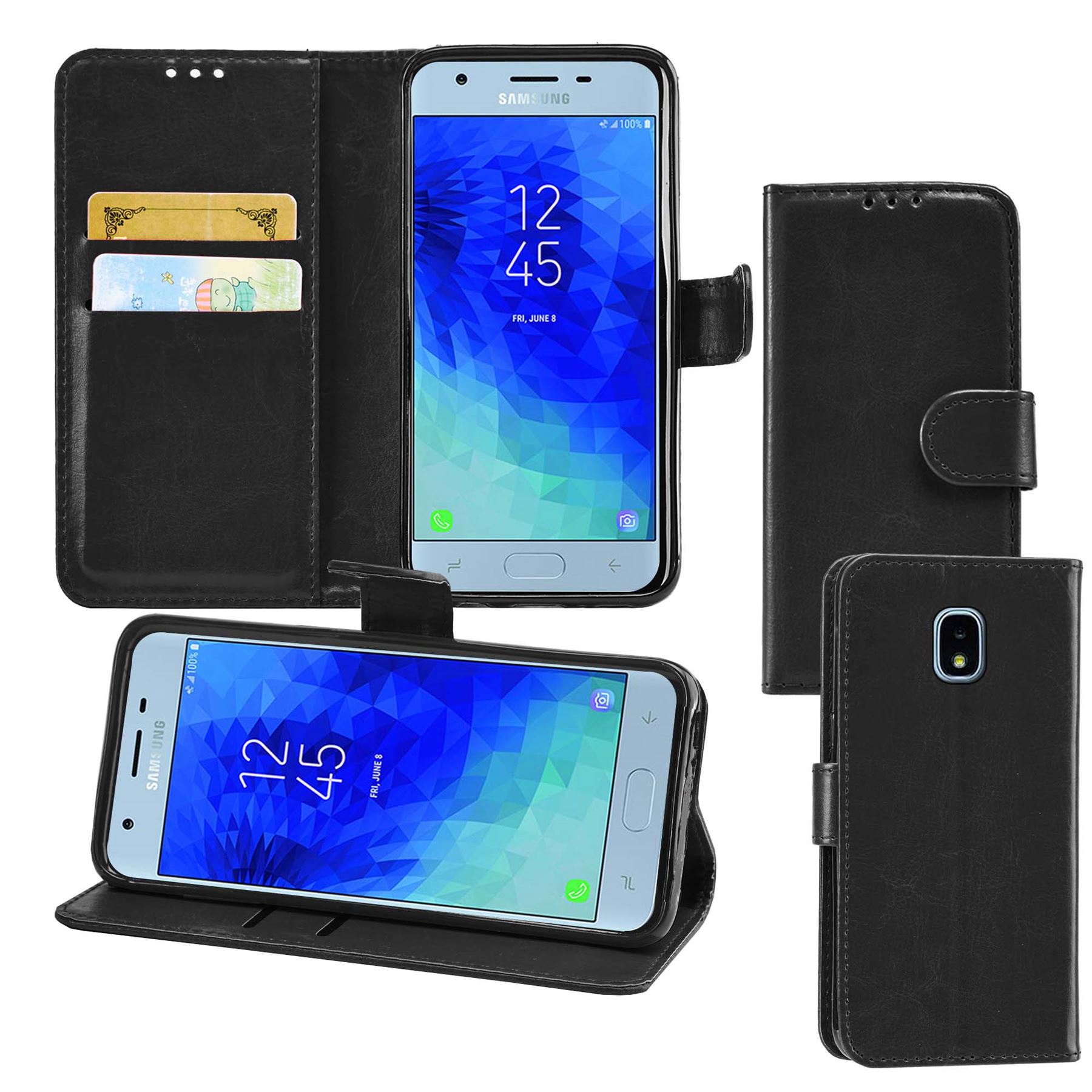 Leather Wallet Flip Cover Pouch Book for Samsung Galaxy A50, M10, M20, M30, A30 - Picture 5 of 62