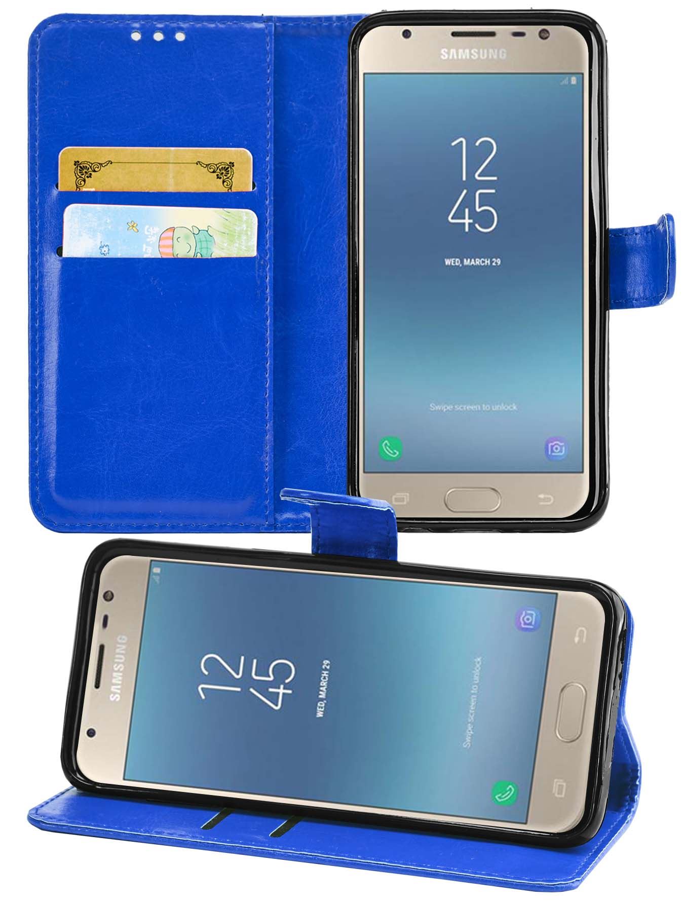 Samsung Galaxy J3 2017 (J330F) Premium Leather Wallet Flip Cover Pouch Book - Picture 18 of 62
