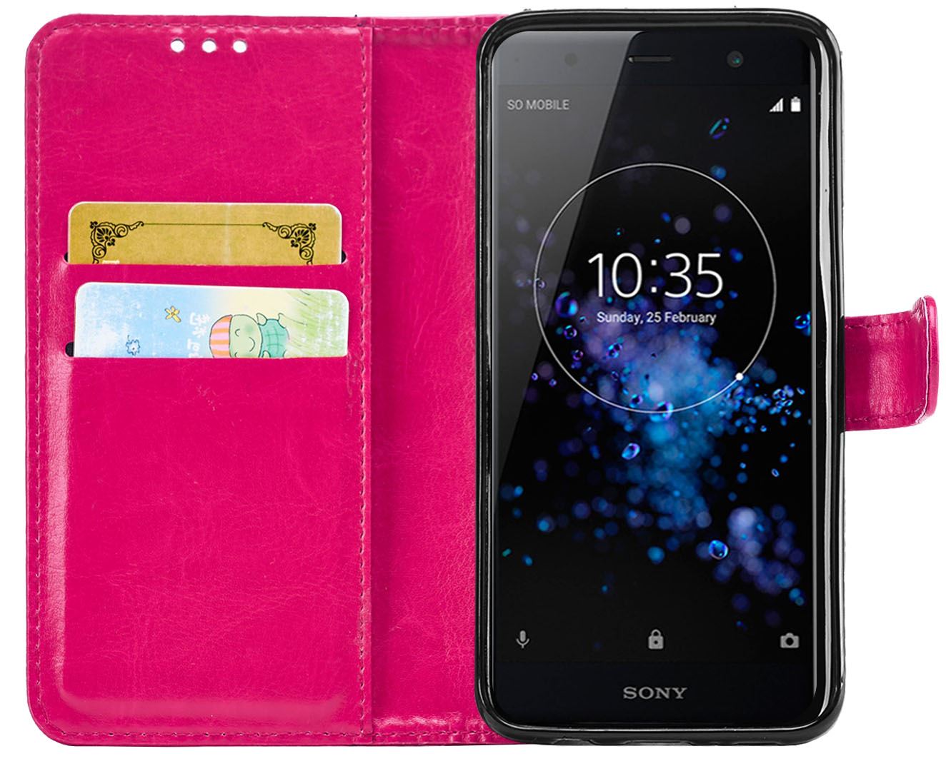 Sony Xperia XZ2 Premium Premium Leather Wallet Flip Cover Pouch Book - Picture 13 of 31