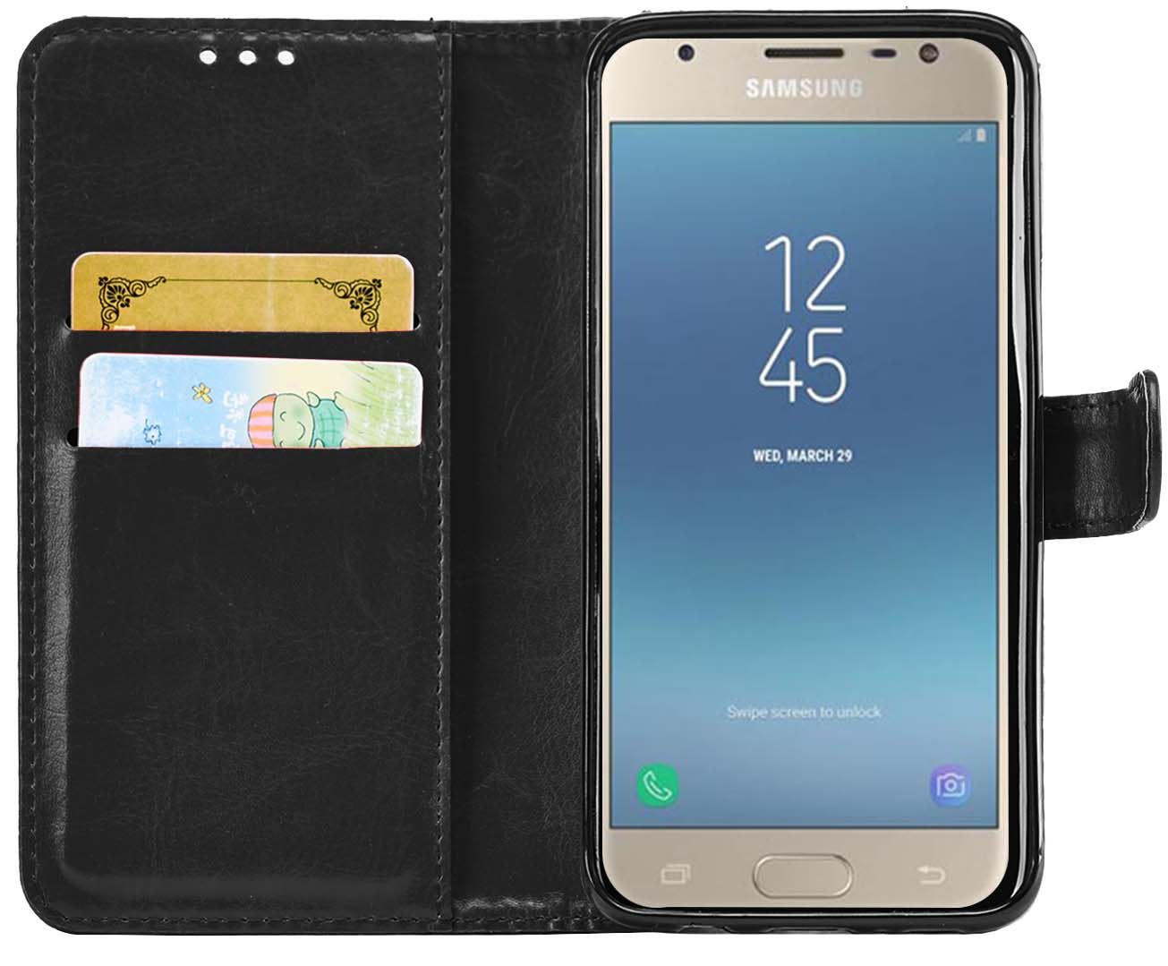 Samsung Galaxy J3 2017 (J330F) Premium Leather Wallet Flip Cover Pouch Book - Picture 14 of 62