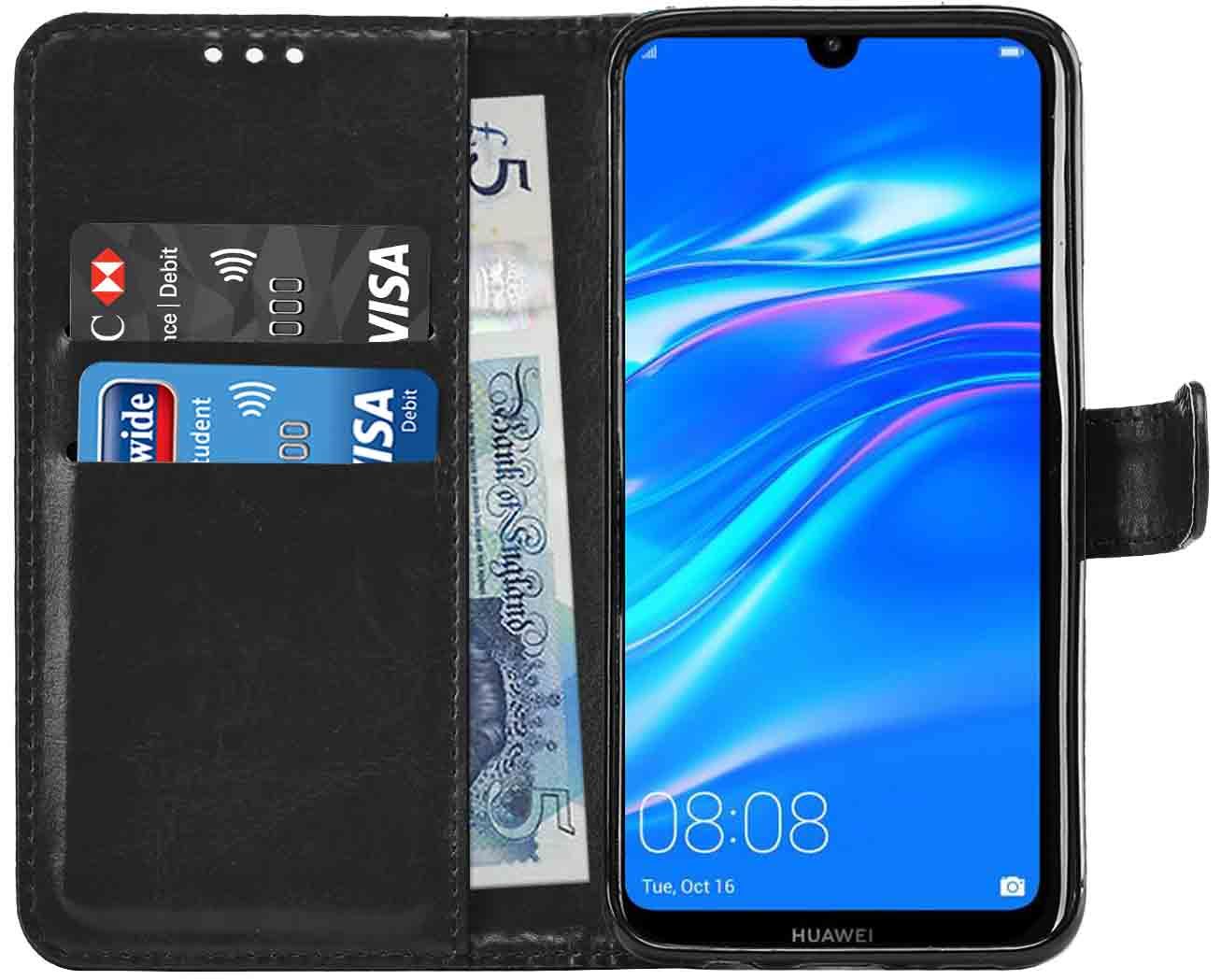 Huawei Y7 2019 Premium Leather Wallet Flip Cover Pouch Book - Picture 8 of 49