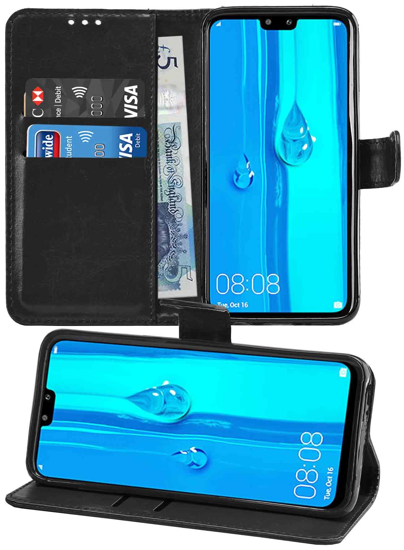 Huawei Y9 2019 Premium Leather Wallet Flip Cover Pouch Book - Picture 6 of 15