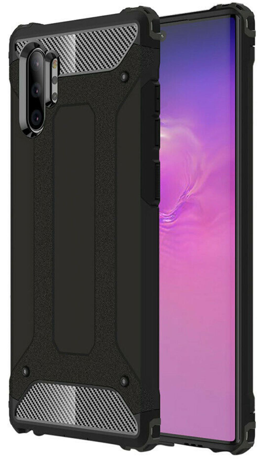 Samsung Galaxy Note 10 Plus Ultra Slim Shockproof Bumper Protection Cover Carbon - Picture 8 of 49