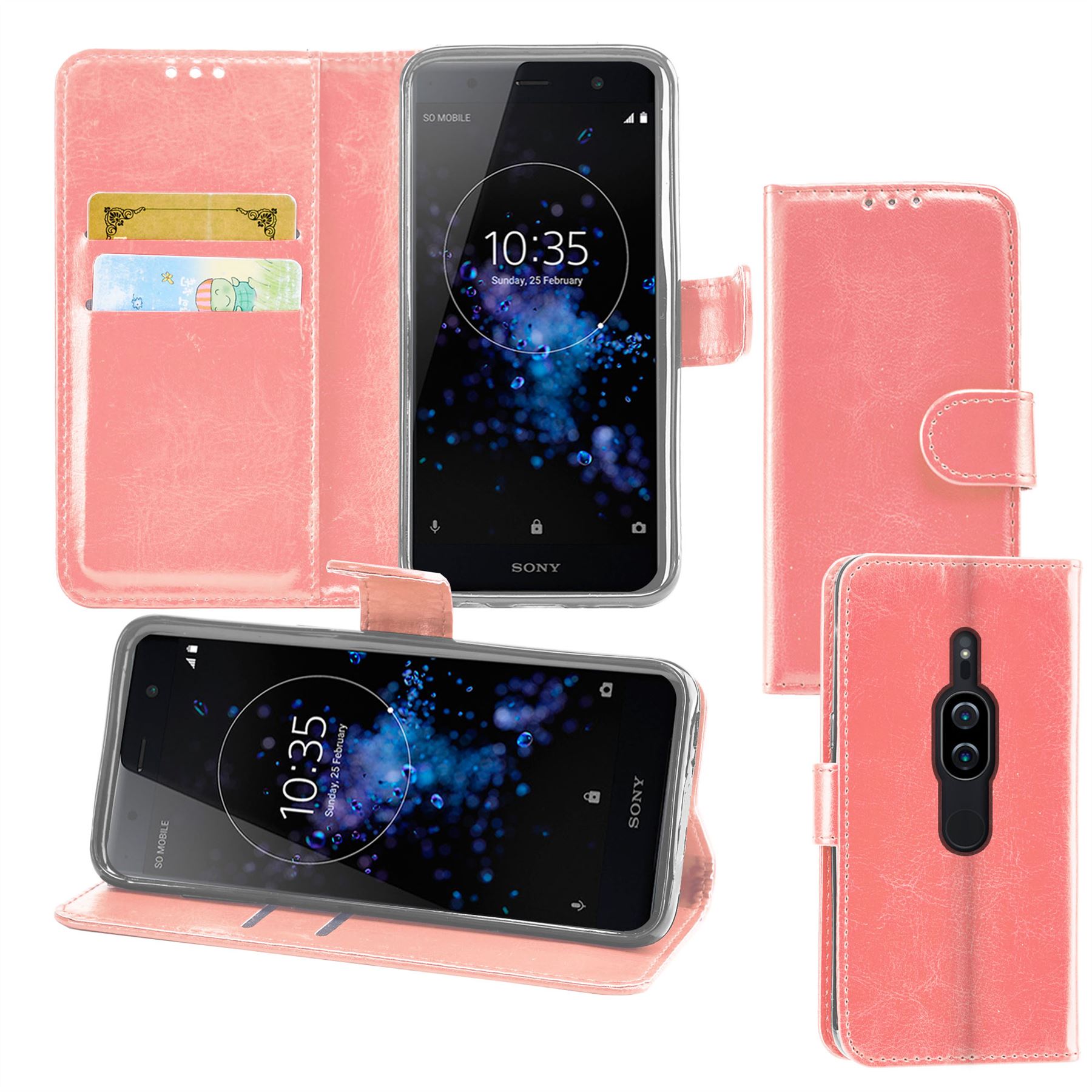 Sony Xperia XZ2 Premium Premium Leather Wallet Flip Cover Pouch Book - Picture 31 of 31