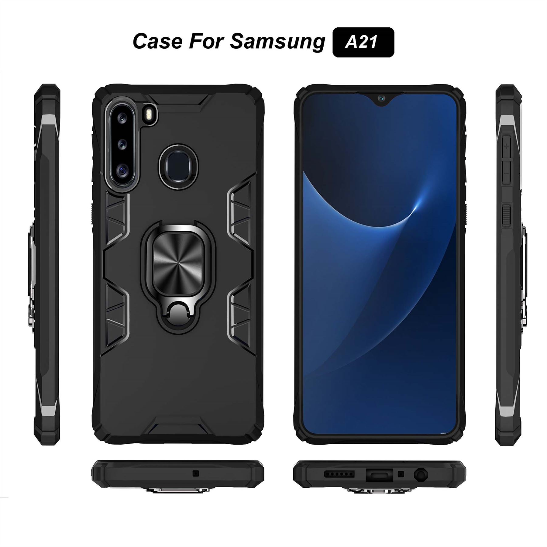 Hybrid Armor Case Shockproof Cover Ring Stand Holder For Samsung Galaxy A10s - Picture 13 of 90