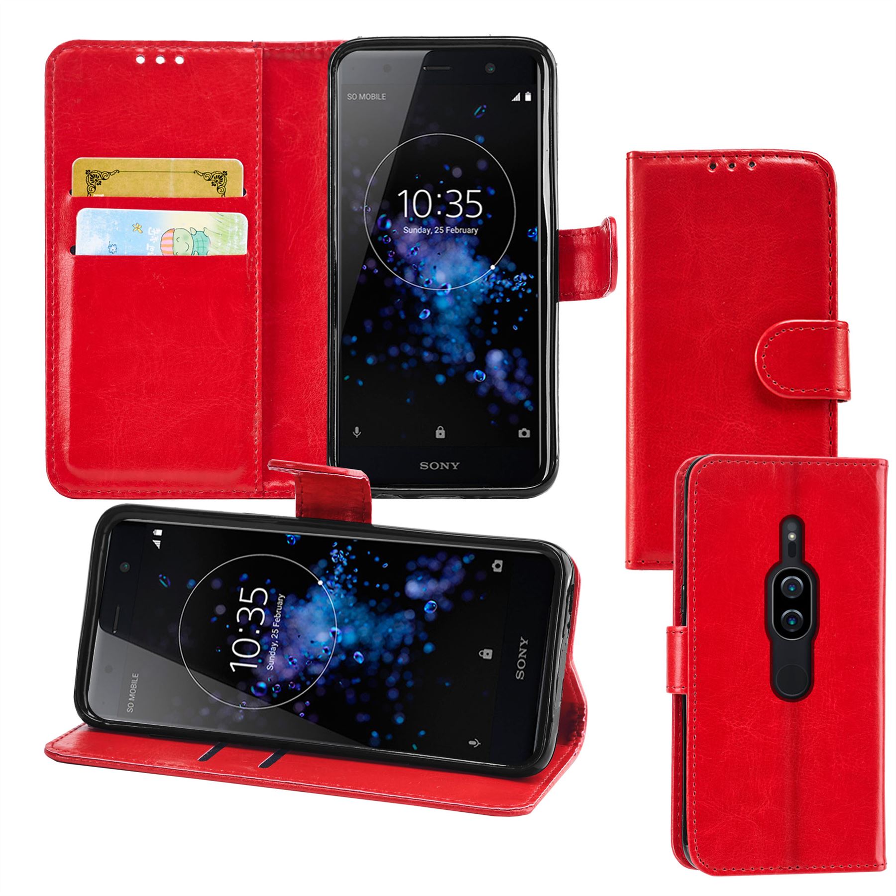 Sony Xperia XZ2 Premium Premium Leather Wallet Flip Cover Pouch Book - Picture 26 of 31