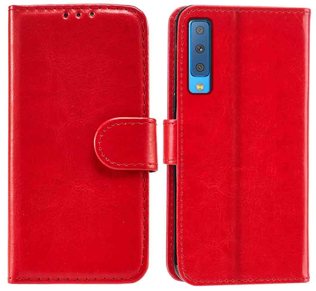 Samsung Galaxy A7 2018 Premium Leather Wallet Flip Cover Pouch Book - Picture 19 of 20