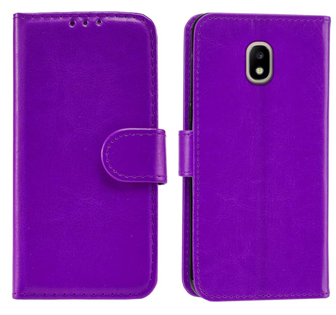 Samsung Galaxy J3 2017 (J330F) Premium Leather Wallet Flip Cover Pouch Book - Picture 48 of 62