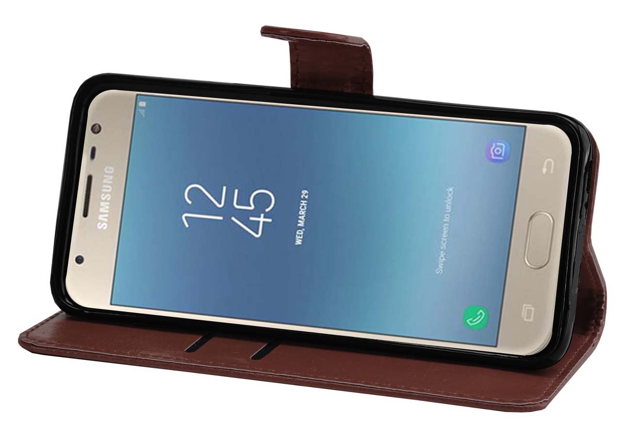 Samsung Galaxy J3 2017 (J330F) Premium Leather Wallet Flip Cover Pouch Book - Picture 31 of 62