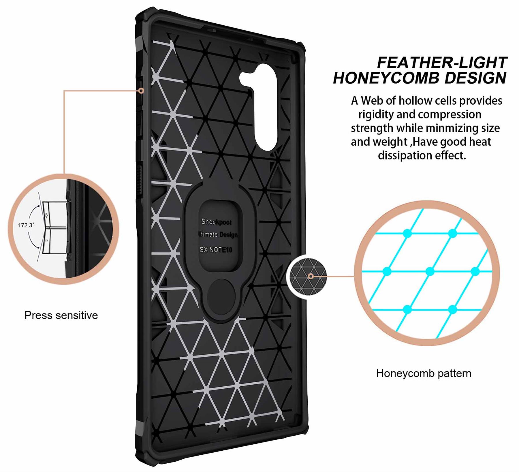 Hybrid Armor Case Shockproof Cover Ring Stand Holder For Samsung Galaxy Note 10 - Picture 48 of 90