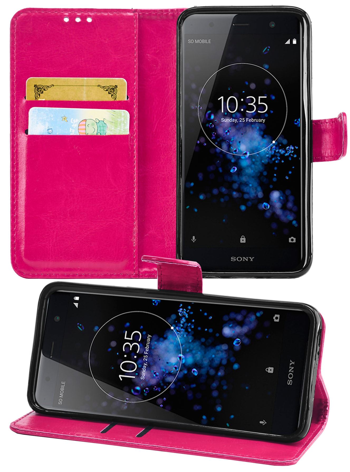 Sony Xperia XZ2 Premium Premium Leather Wallet Flip Cover Pouch Book - Picture 12 of 31