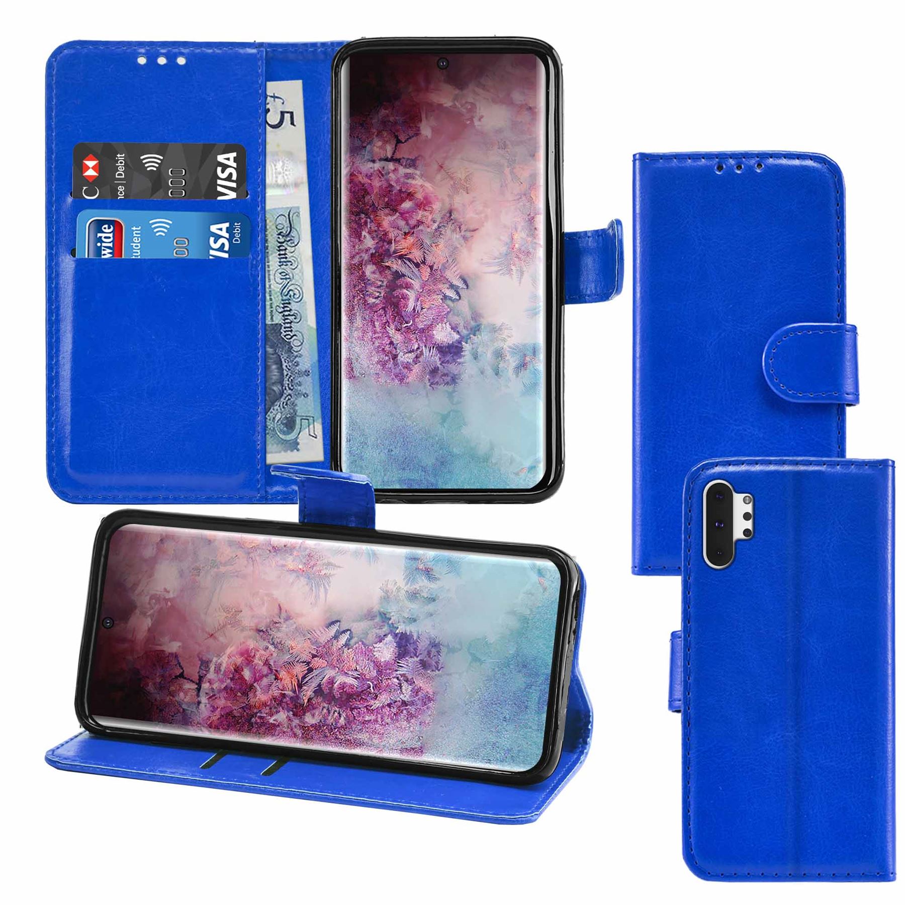 Samsung Galaxy Note 10 Pro Premium Leather Wallet Flip Cover Pouch Book - Picture 21 of 55