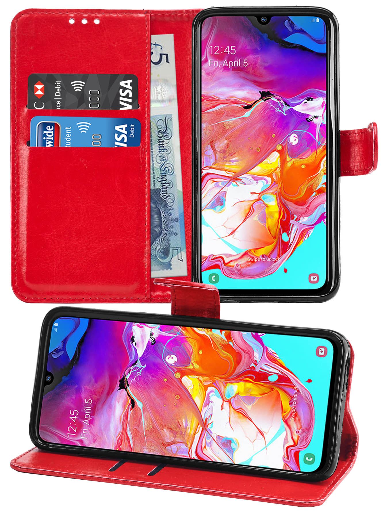 Leather Wallet Flip Cover Pouch Book for Samsung Galaxy A50, M10, M20, M30, A30 - Picture 44 of 62