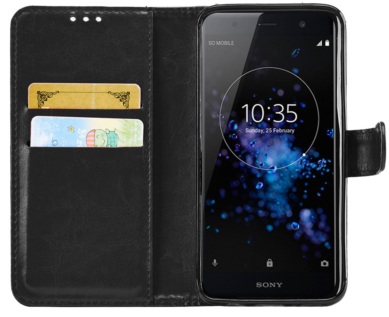 Sony Xperia XZ2 Premium Premium Leather Wallet Flip Cover Pouch Book - Picture 3 of 31