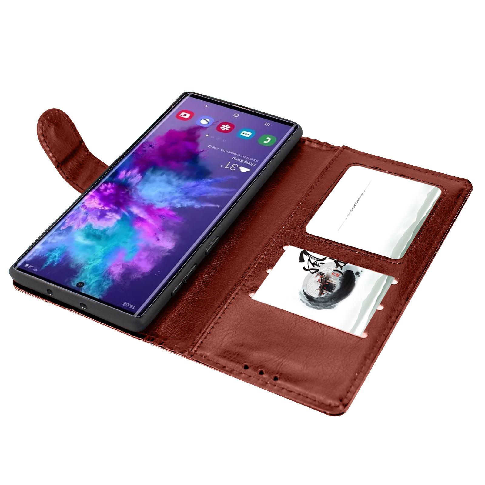 Samsung Galaxy Note 10 Premium Leather Wallet Flip Cover Pouch Book - Picture 26 of 56