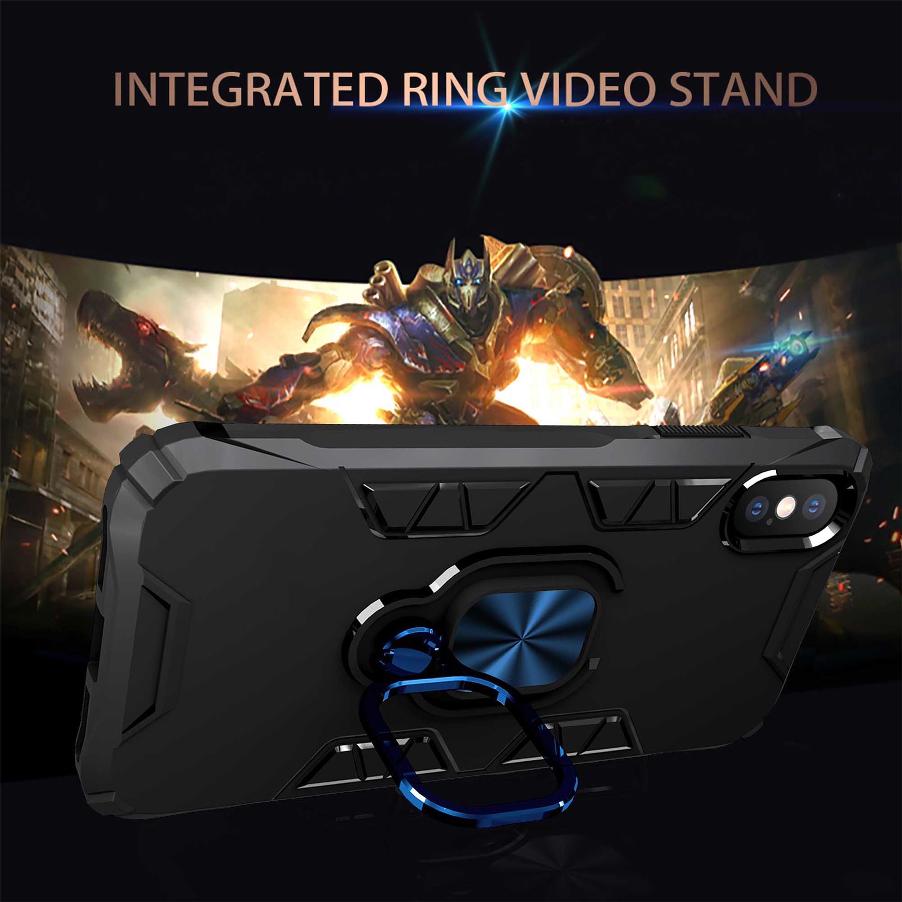 Hybrid Armor Case Shockproof Cover Ring Stand Holder For Apple iPhone XR - Picture 29 of 90