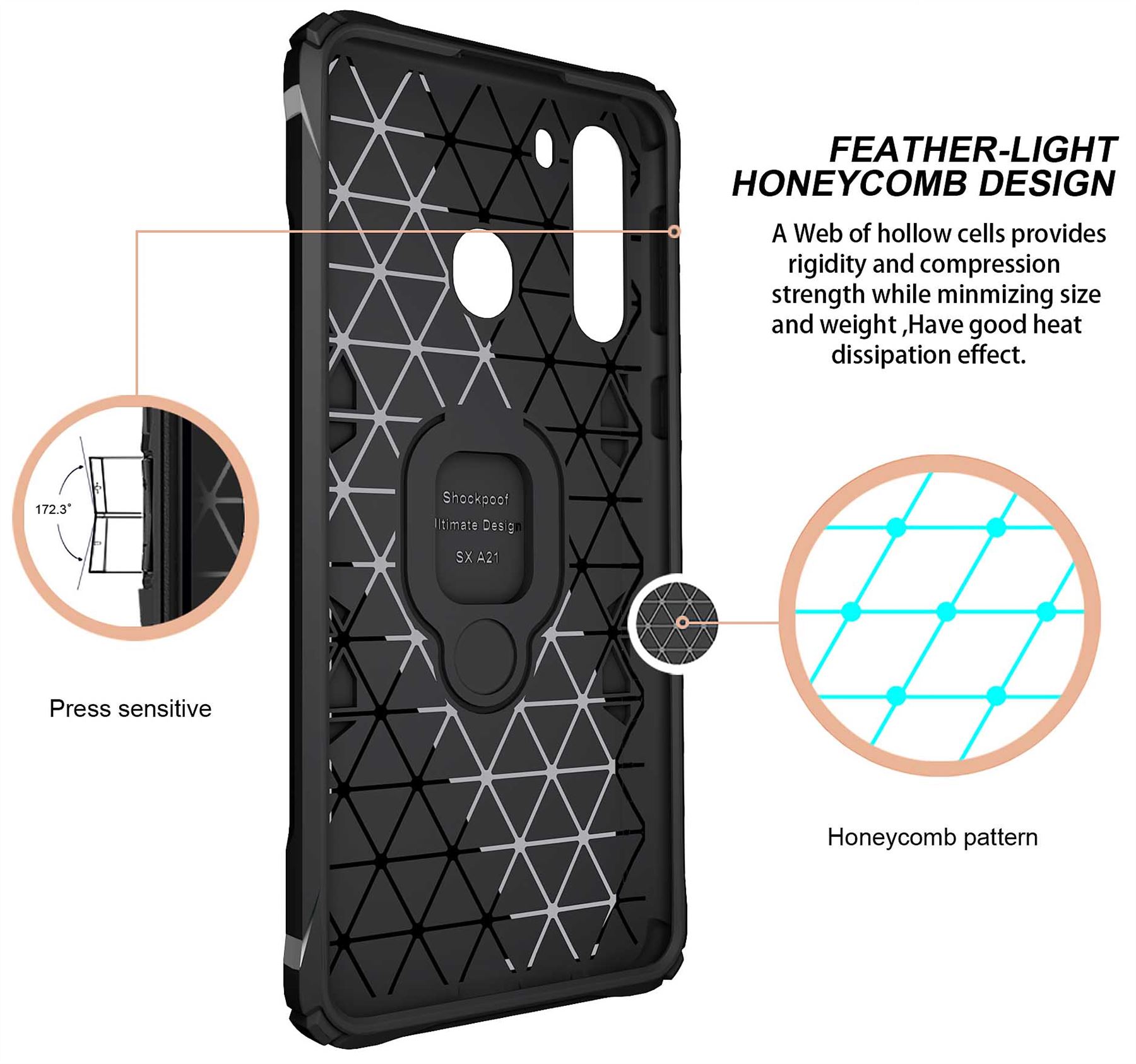 Hybrid Armor Case Shockproof Cover Ring Stand Holder For Samsung Galaxy A10s - Picture 18 of 90