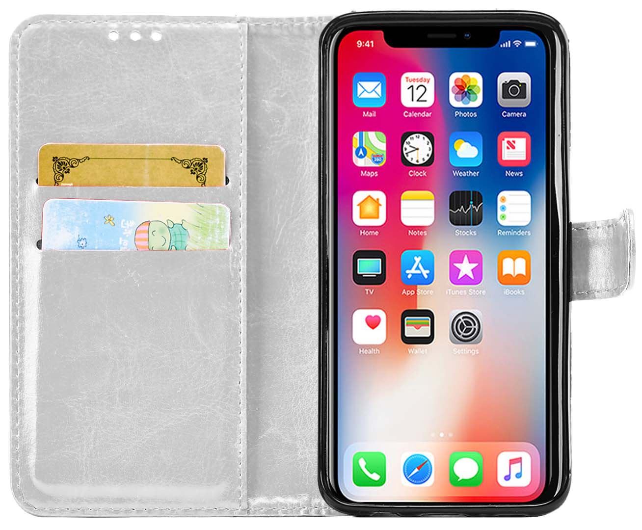 iPhone X Premium Leather Wallet Flip Cover Pouch Book - Picture 54 of 54