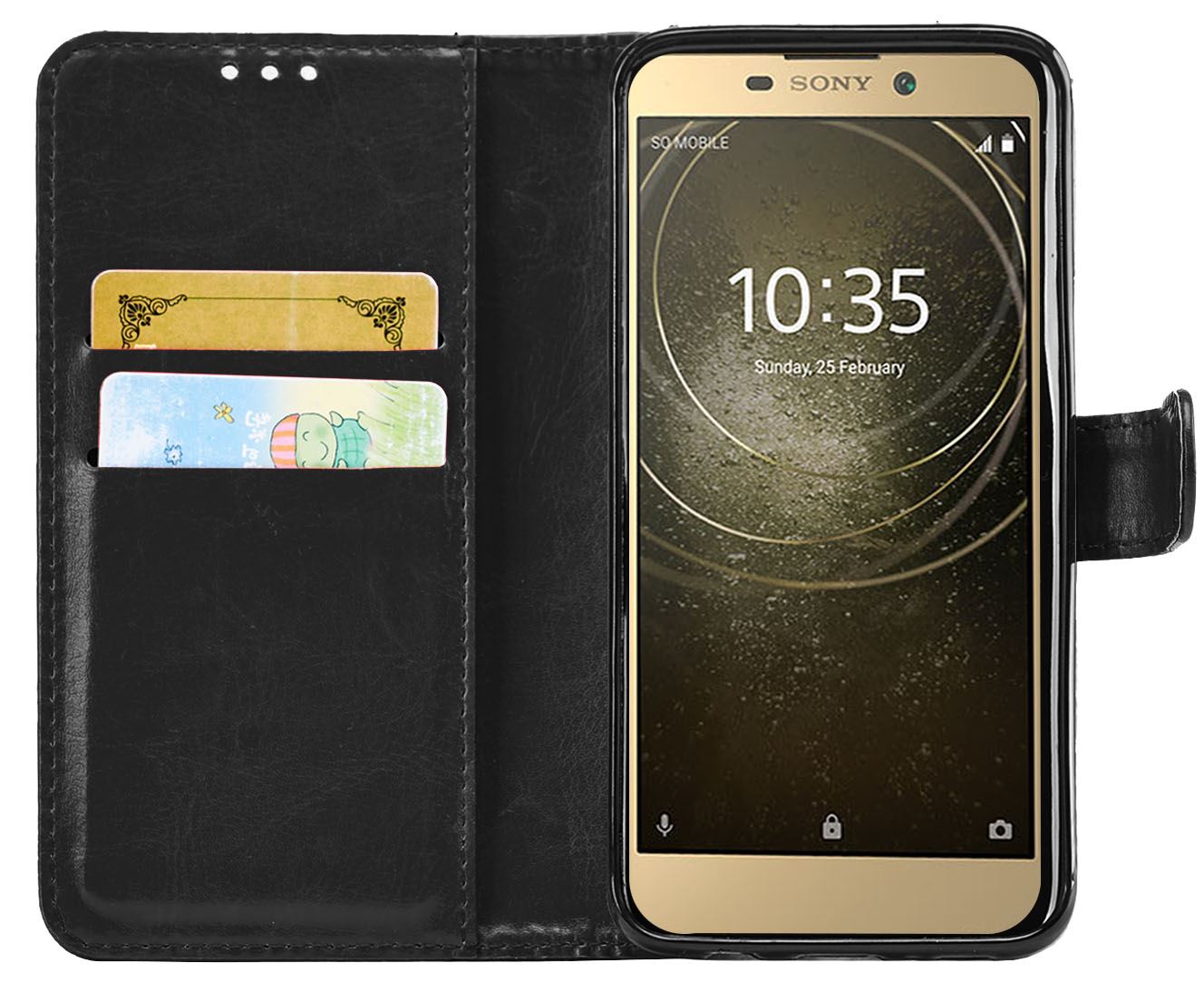 Sony Xperia L2 Premium Leather Wallet Flip Cover Pouch Book - Picture 6 of 23