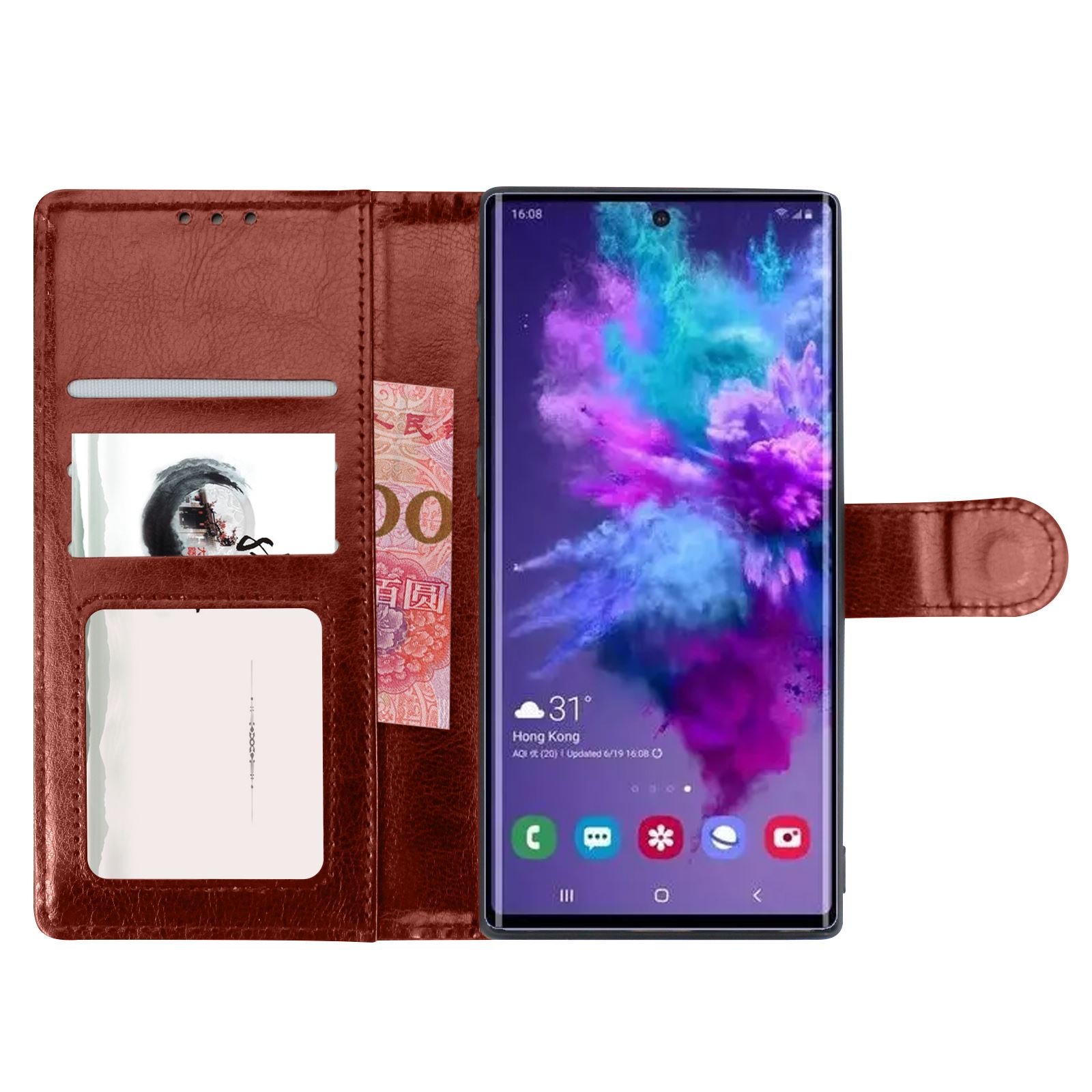Samsung Galaxy Note 10 Pro Premium Leather Wallet Flip Cover Pouch Book - Picture 28 of 55