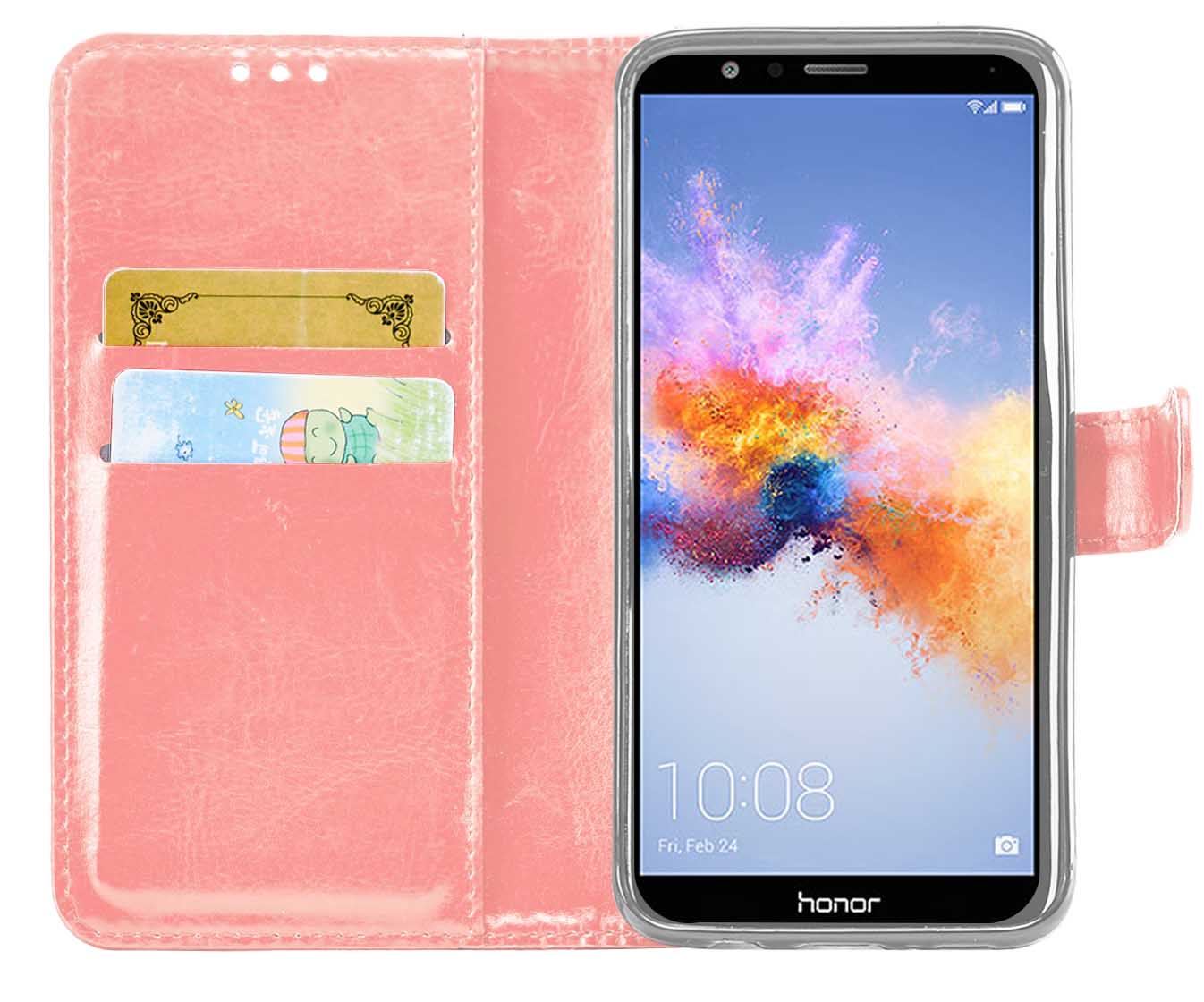 Huawei Honor 7X Premium Leather Wallet Flip Cover Pouch Book - Picture 32 of 35