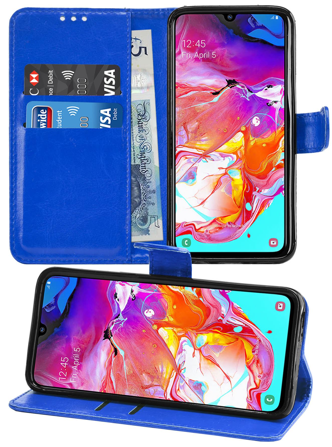Samsung Galaxy A70 Premium Leather Wallet Flip Cover Pouch Book - Picture 17 of 49