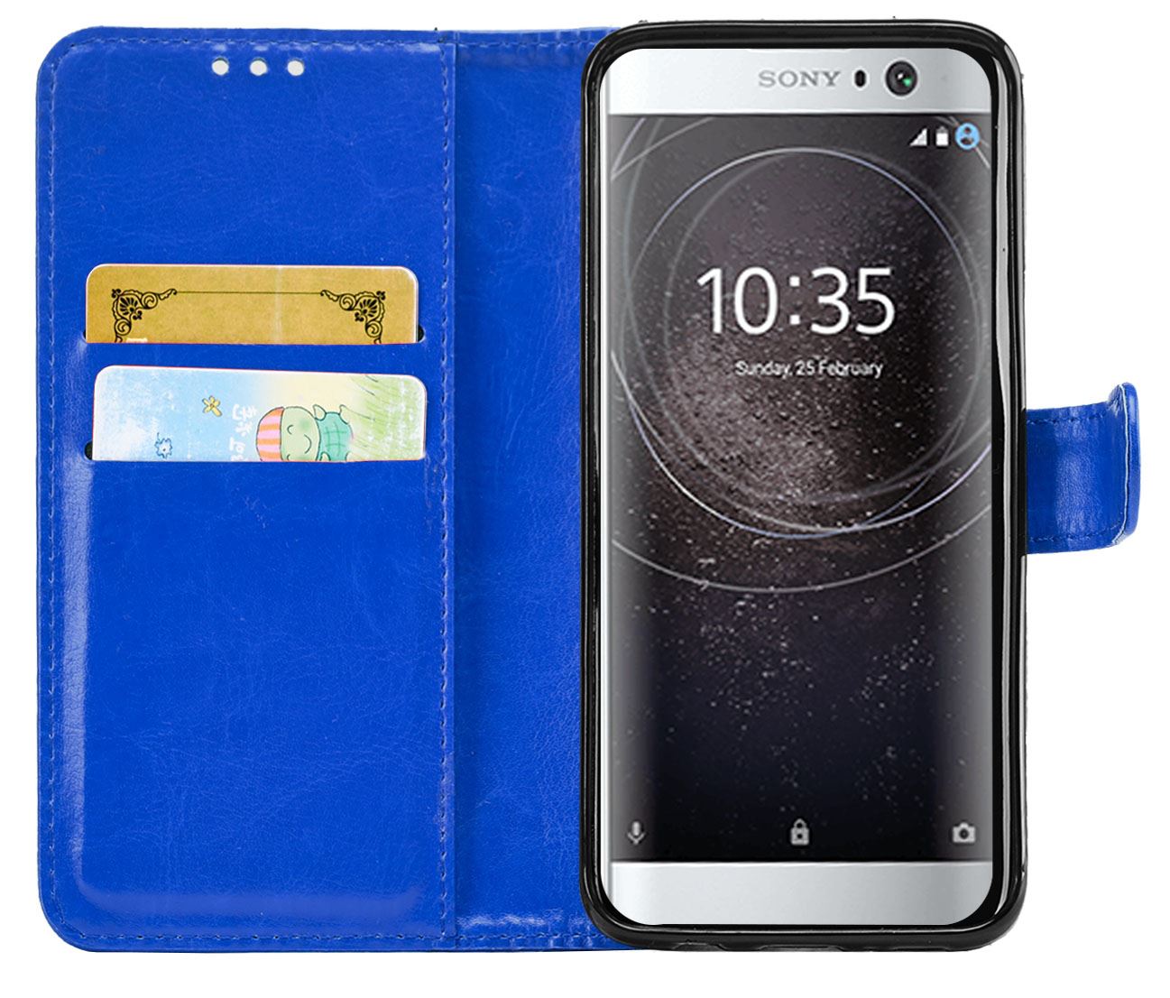Sony Xperia XA2 Premium Leather Wallet Flip Cover Pouch Book - Picture 11 of 24
