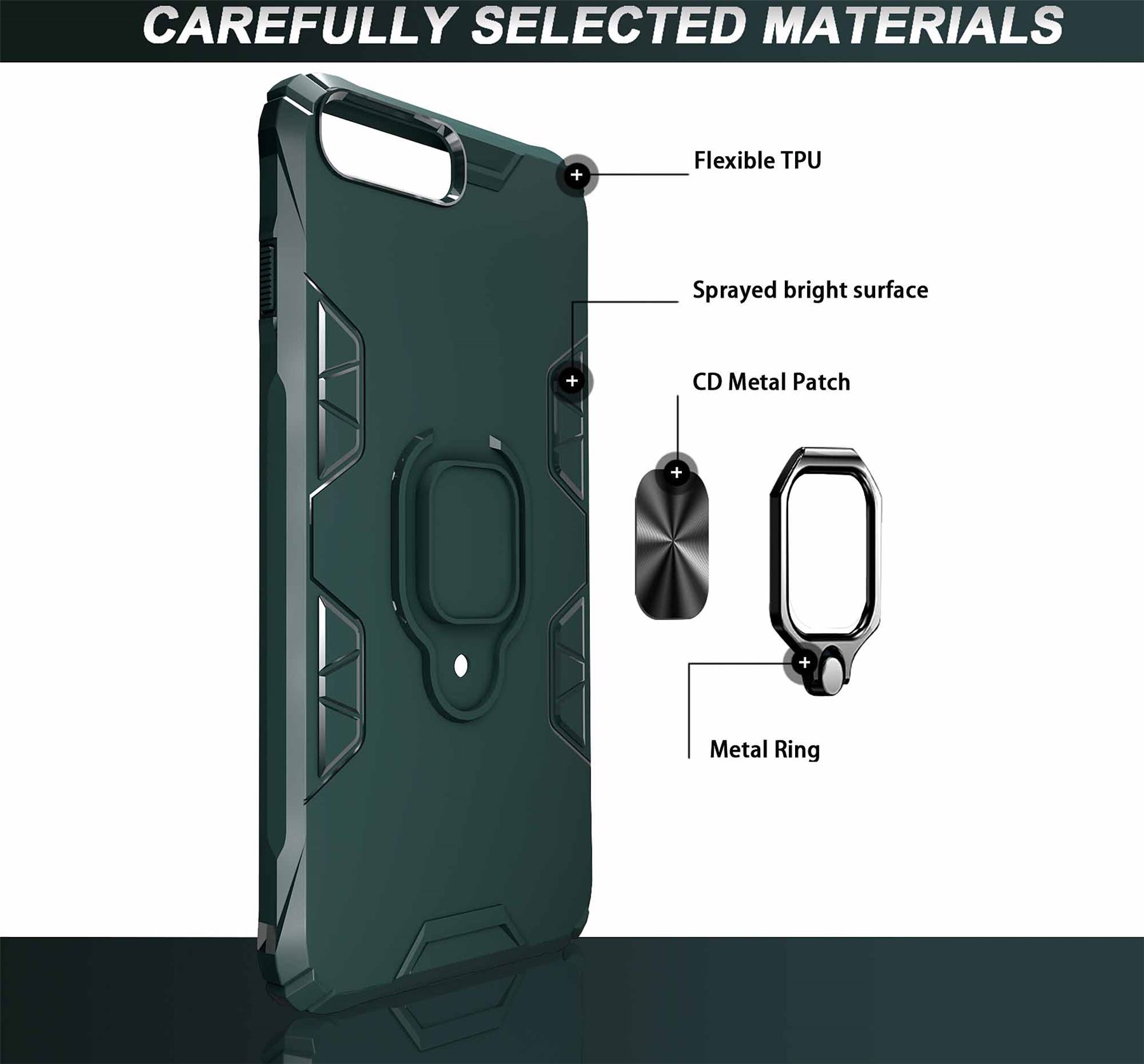 Hybrid Armor Case Shockproof Cover Ring Stand Holder For Apple iPhone SE 2020 - Picture 44 of 90