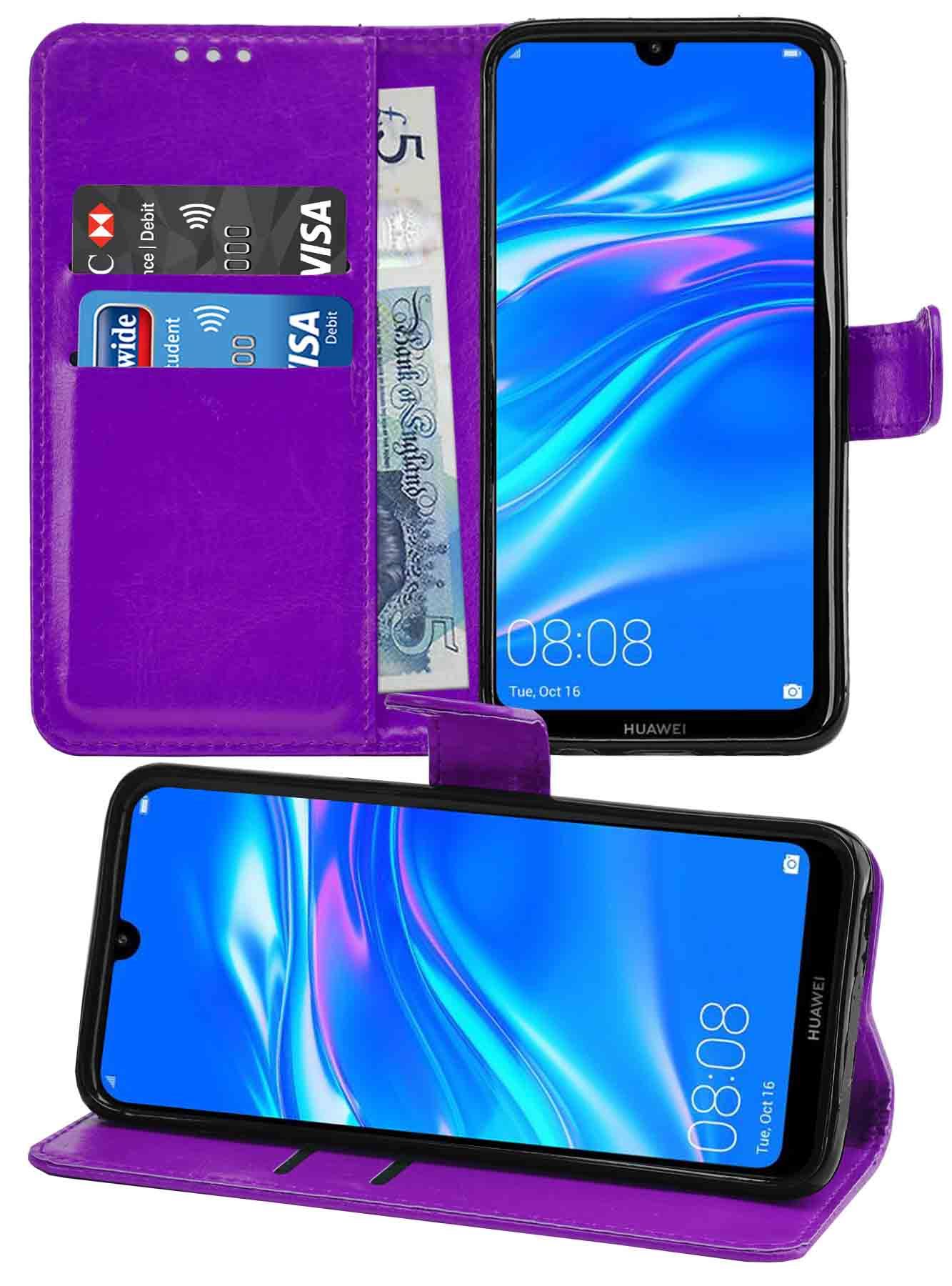Huawei Y7 2019 Premium Leather Wallet Flip Cover Pouch Book - Picture 32 of 49