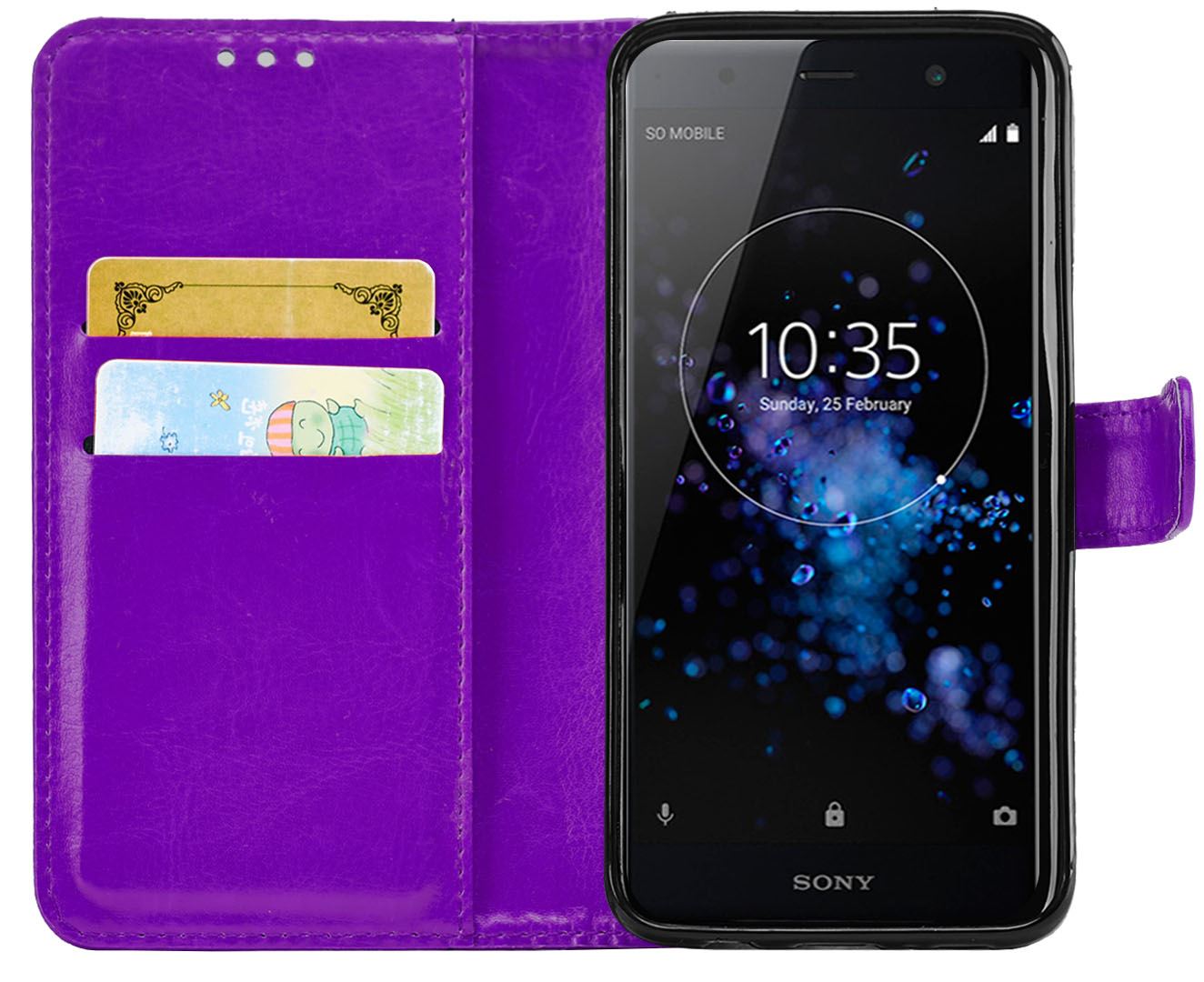 Sony Xperia XZ2 Premium Premium Leather Wallet Flip Cover Pouch Book - Picture 18 of 31