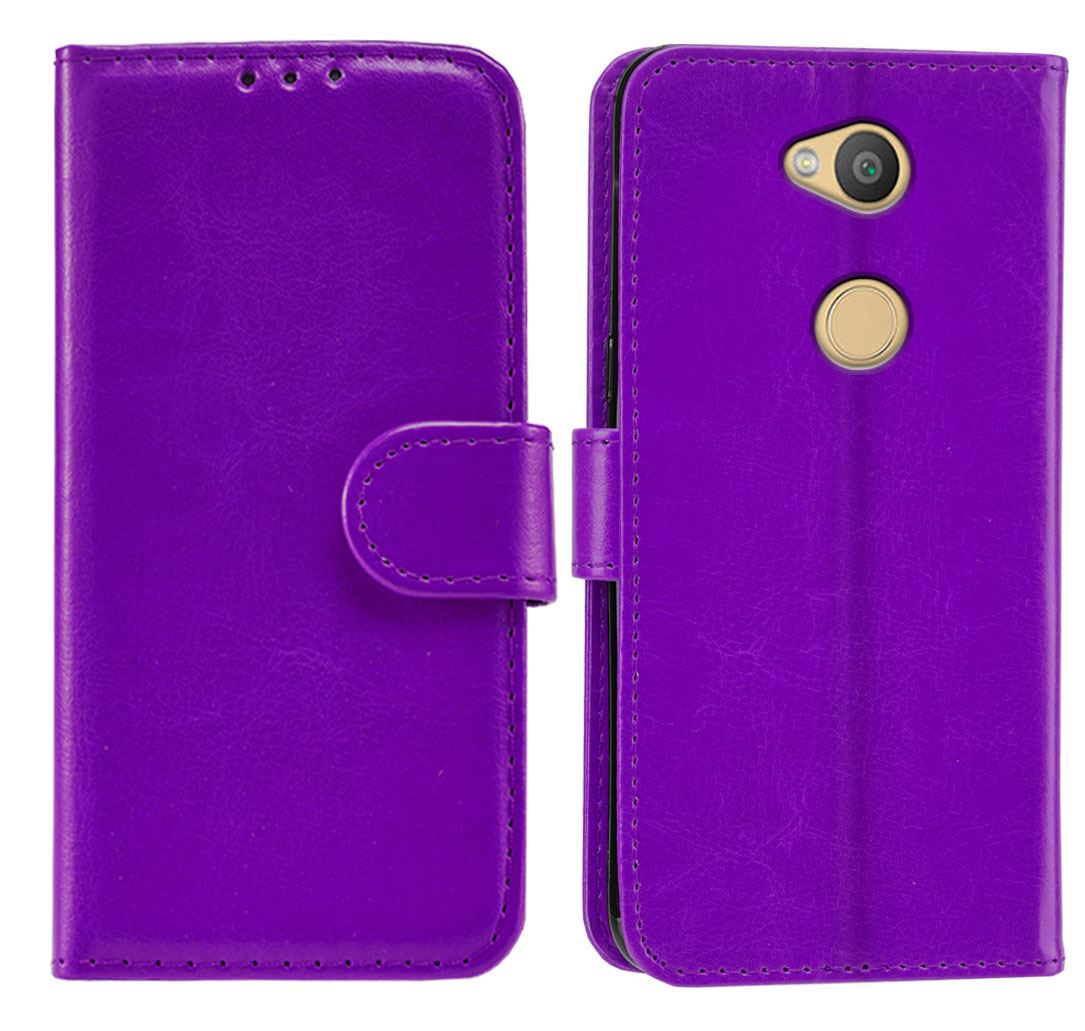 Sony Xperia L2 Premium Leather Wallet Flip Cover Pouch Book - Picture 19 of 23